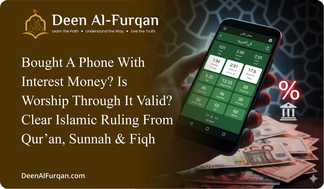 Islamic ruling on using a mobile phone bought with interest (riba) money for Qur’an and worship